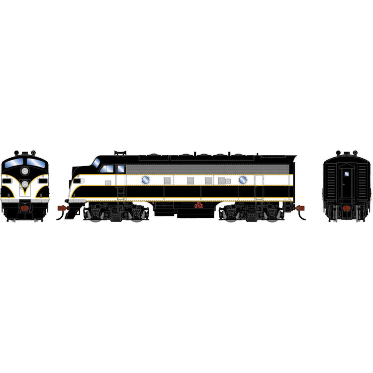Roundhouse HO RND F7A Locomotive DCC-Ready, Painted Unlettered/Swept Single Stripe