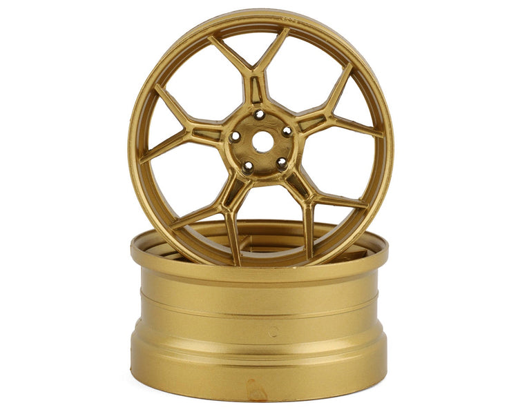 DS Racing Feathery Split Spoke Drift Wheels (Gold) (2) (6mm Offset)