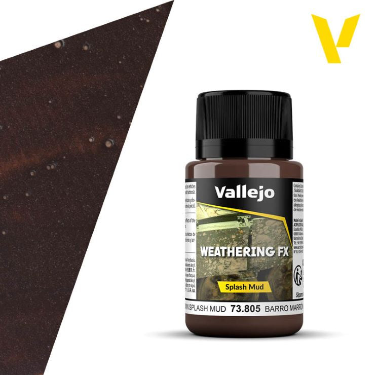 Vallejo 40ml Bottle Brown Splash Mud Weathering FX 73805
