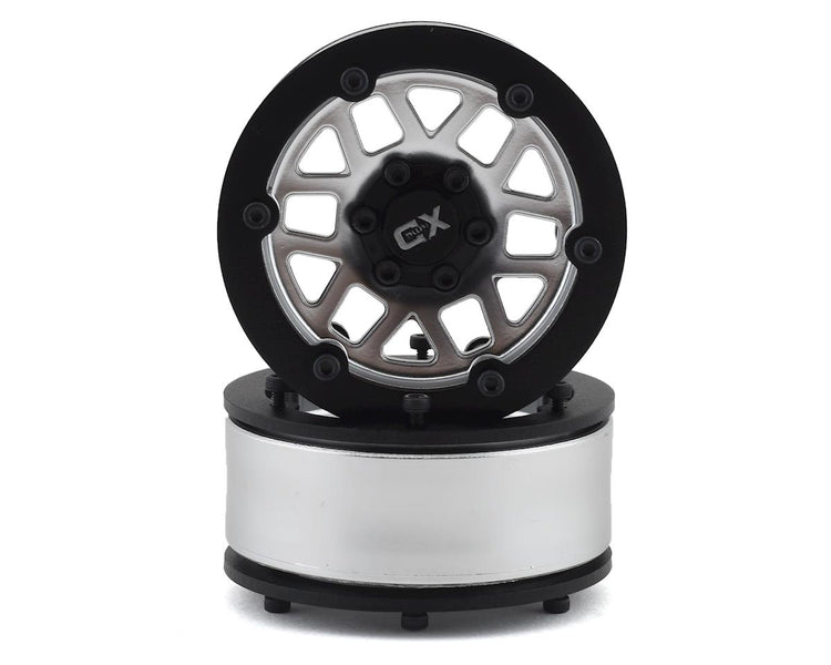 Vanquish Products Incision KMC XD229 Machete 1.9" Plastic Beadlock Wheels (2) (Satin Silver)
