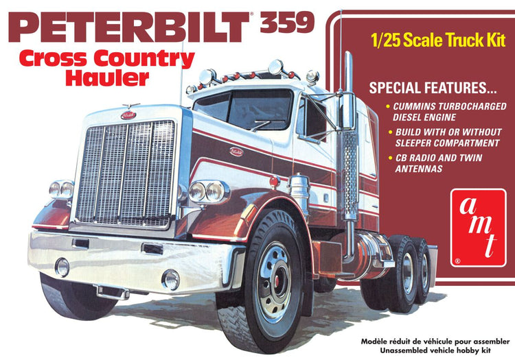 AMT By Round 2 1/25 Peterbilt 359 Cross Country Hauler Model Kit