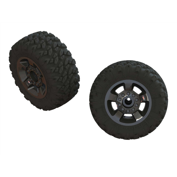 Arrma Ar550053 Ragnarok Mt' Tire St Glued(Blk Chrome)(2)