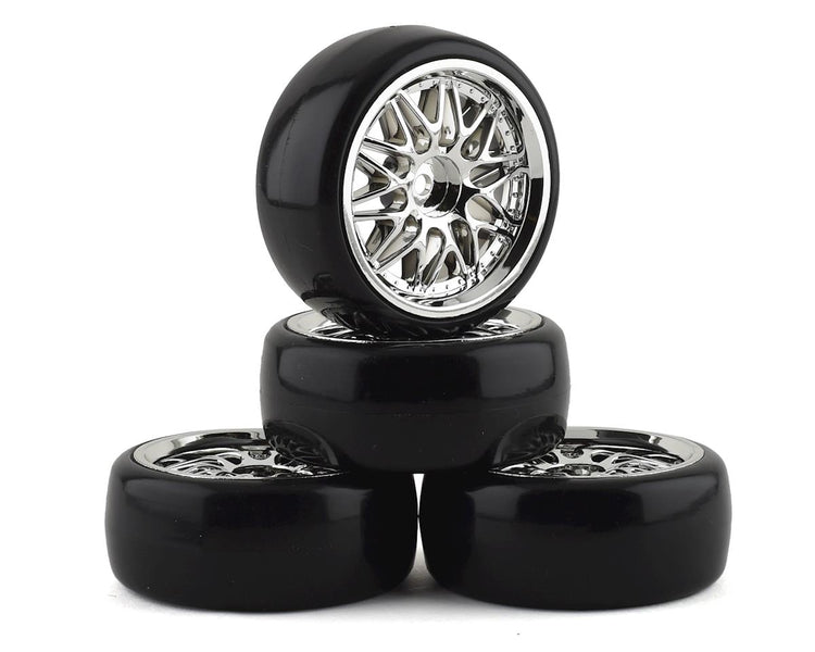 Integy Team Integy "Type II" Complete Drift Wheel & Tire Set (Chrome) (4)