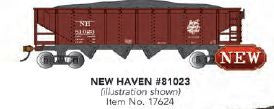 Bachmann HO 40' Quad Hopper Car, New Haven #81023