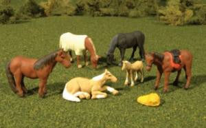 Bachmann SceneScapes Horses (6) (HO Scale)