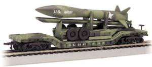 Bachmann N 52' Depressed Center Flat w/Missle, USAF/Olive