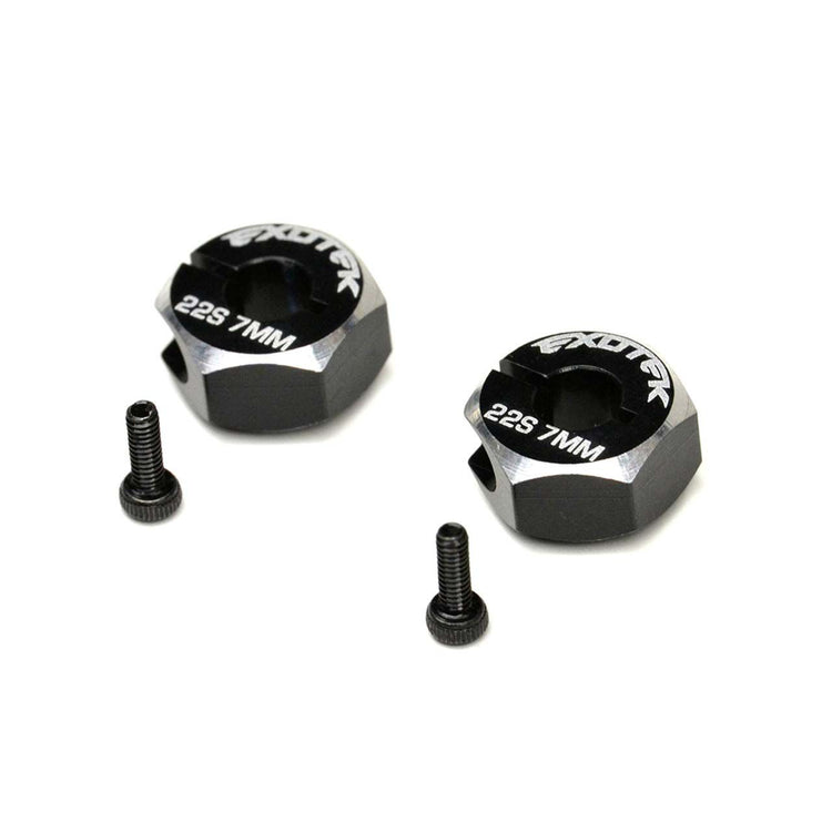 Exotek 22S Drag Rear Hex Set 7Mm, 7075 1 Pair