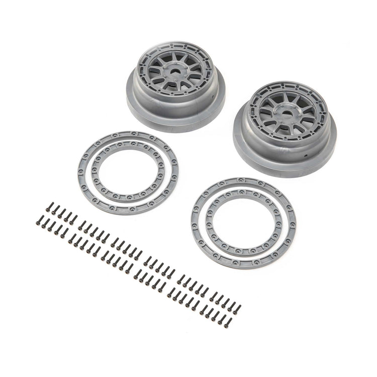 Losi Beadlock Wheel And Ring Set (2): Sbr 2.0