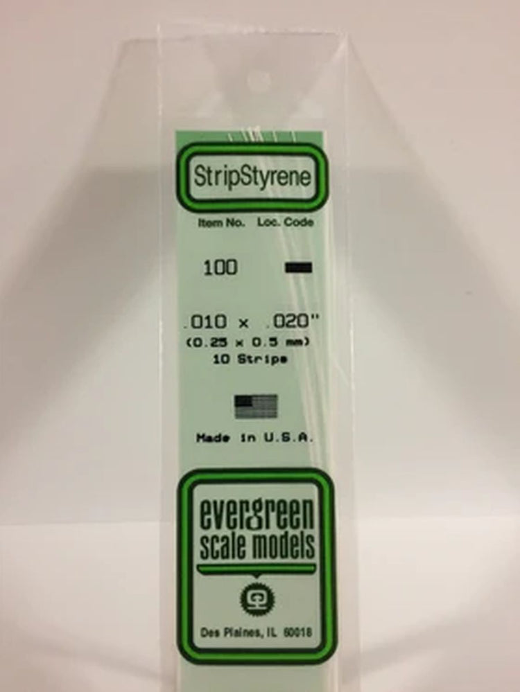 Evergreen Scale Models Polystyrene Dimensional Strips (10) (14x0.01") EVG100