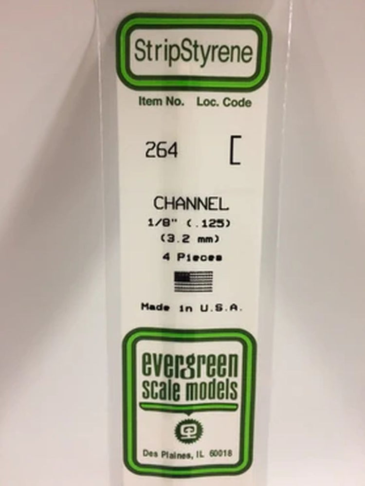 Evergreen Scale Models Polystyrene Channel Set (4) (14x0.125")