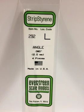 Evergreen Scale Models Angle .080" (4)