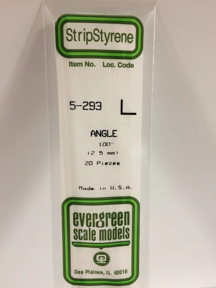Evergreen Scale Models Angle .100" (4)