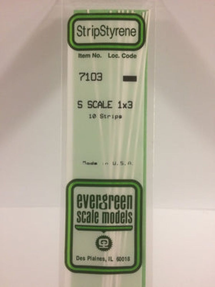 Evergreen Scale Models S-Strips 1 x 3 (10)