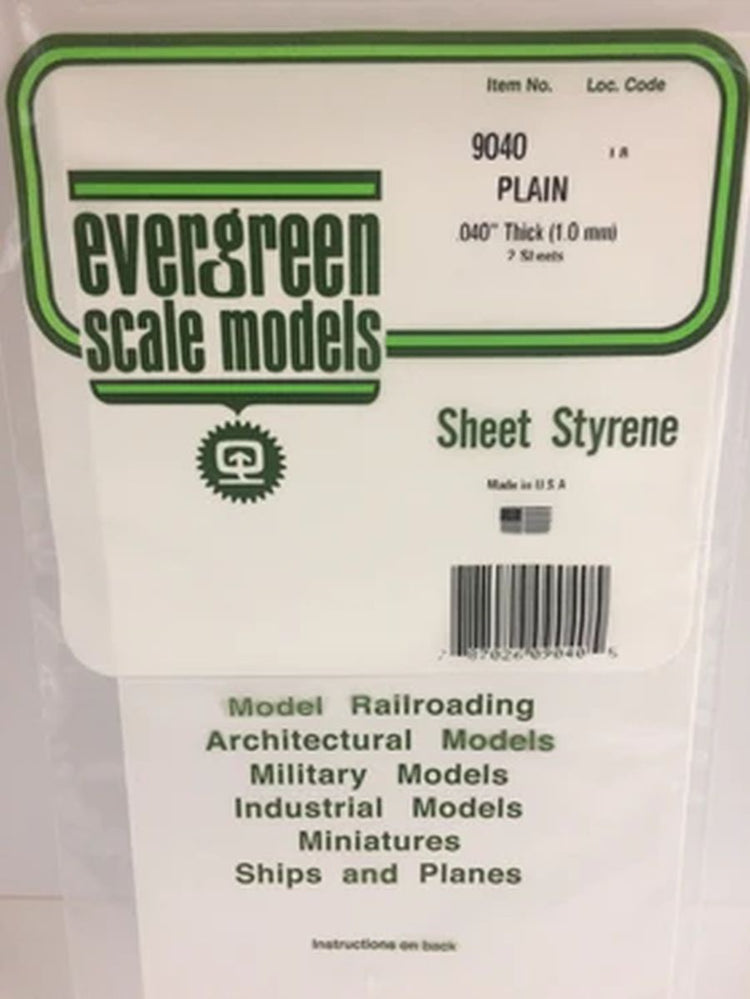 Evergreen Scale Models .040'' Thick (6)