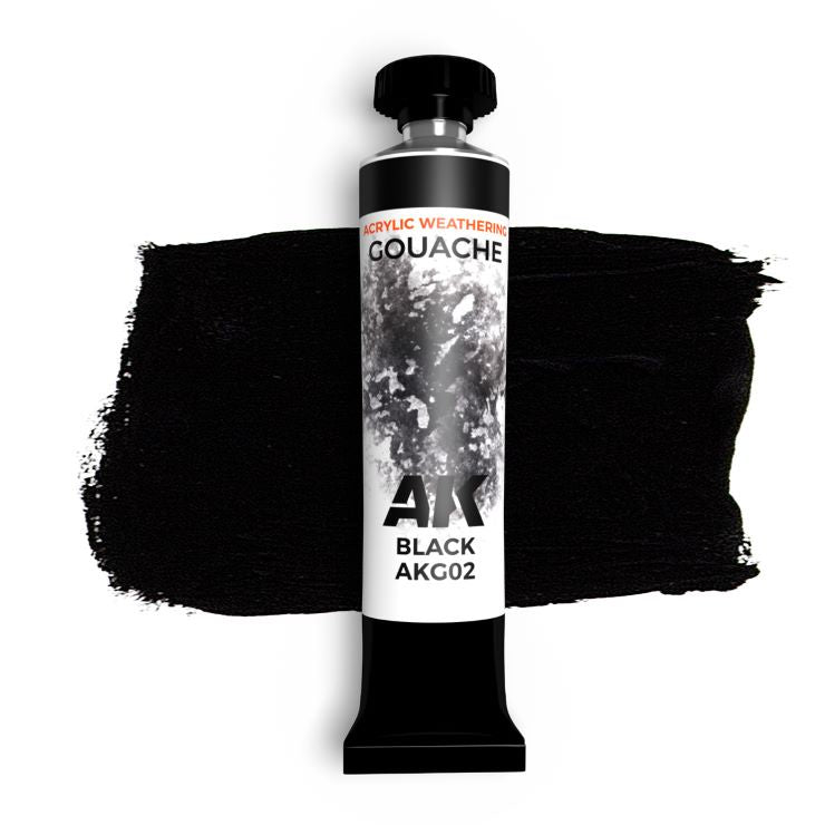 AK Interactive Gouache Black - 20 ml.