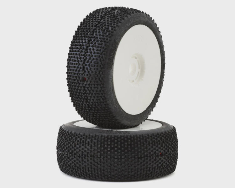 Matrix Neutron 1/8 Off-Road Pre-Mounted Buggy Tires (White) (2) (Super Soft)