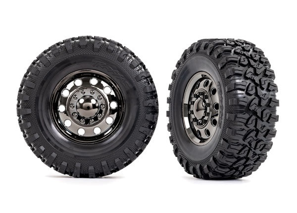 Traxxas 2.2" Black Chrome Front Wheels & Canyon RT Tires (2)