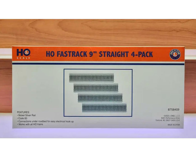 Lionel HO RTR FasTrack 9'' Straight 4-Pack