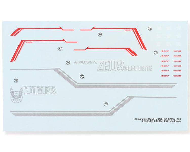 GUNPRIMER G-Rework HG Seed Destiny Zeus Silhouette Gundam Waterslide Decal