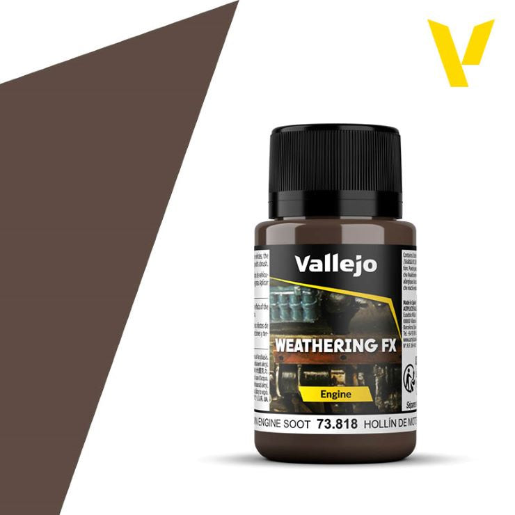 Vallejo 40ml Bottle Brown Engine Soot Weathering FX 73818