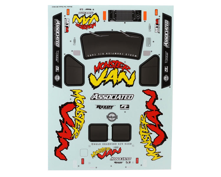 Team Associated MT12 Monster Van Decal Sheet