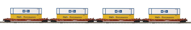 MTH Trains O 4-Car Husky Stack Set BNSF