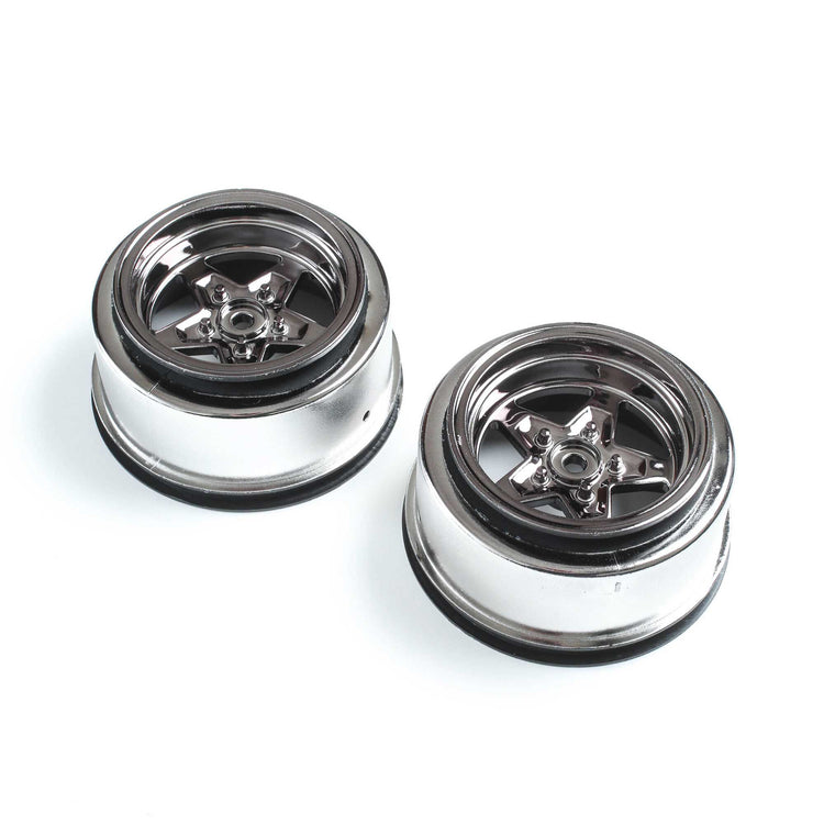 Losi Rear Wheel, Black Chrome (2): 22S Drag