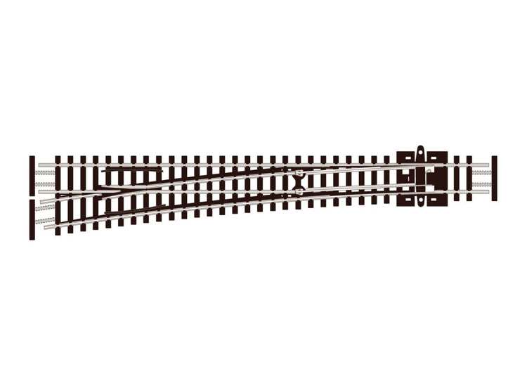Peco N Streamline Large Radius Turnout UH - Code 55 - Electrofrog