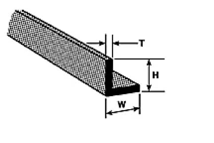 Plastruct A-6 Angle,3/16" (5)