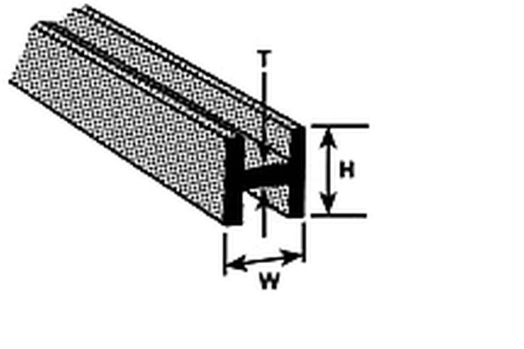 Plastruct H-8 H Column,1/4" (5)