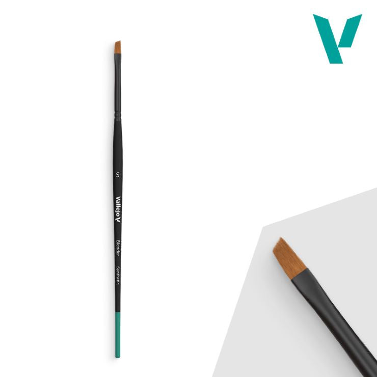 Vallejo Blender Flat Angled Small Synthetic Brush B5001