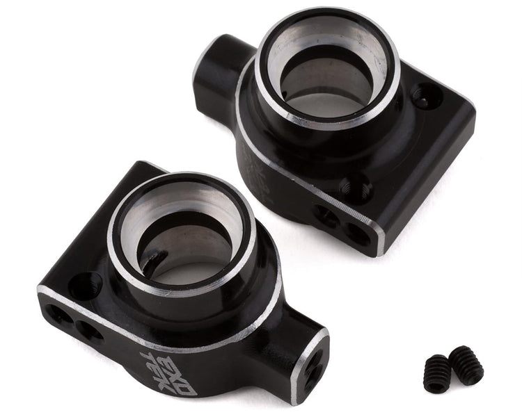Exotek 22S Rear Hd Hub Set, 1Pr 7075 Black W/ Silver