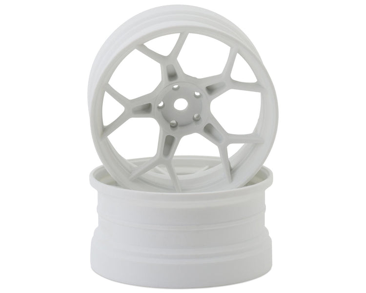 DS Racing Feathery Split Spoke Drift Wheels (Matte White) (2) (8mm Offset)