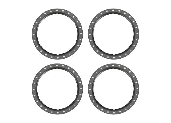 Traxxas Pro Scale Gray Aluminum Beadlock Rings (4)