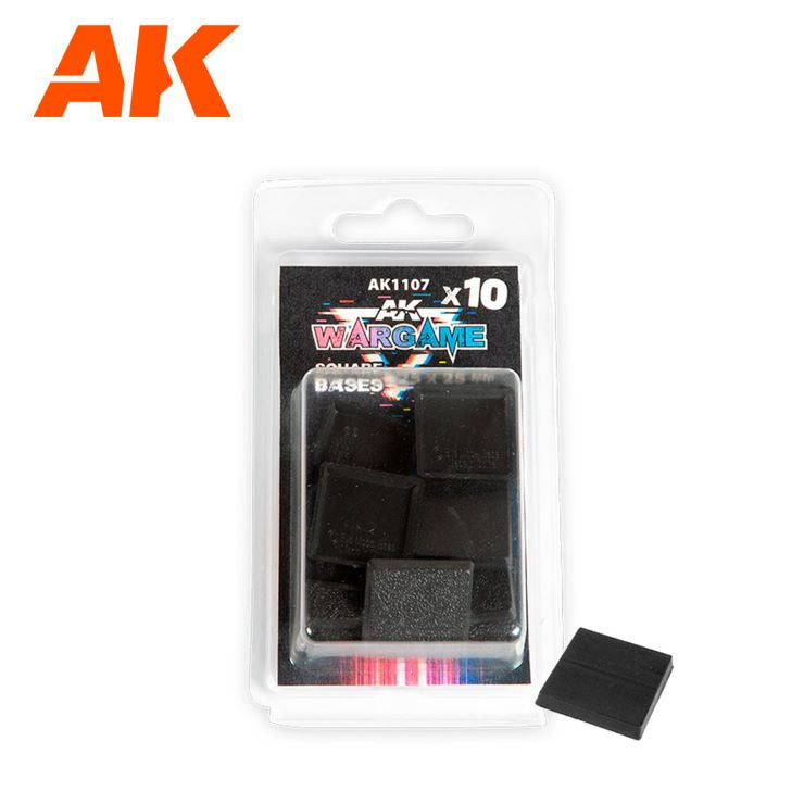 AK Interactive Plastic Wargame Bases. Square Base 25X25mm (10 Units)