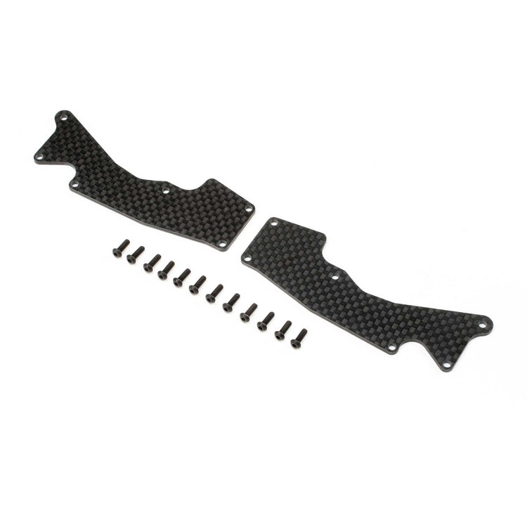 Team Losi Racing Front Arm Inserts, Carbon: 8XT