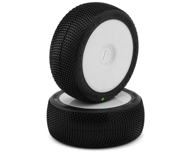 J Concepts Dirt Bite 1/8 Off-Road Buggy Pre-Mounted Tires (2) (White) (Green)