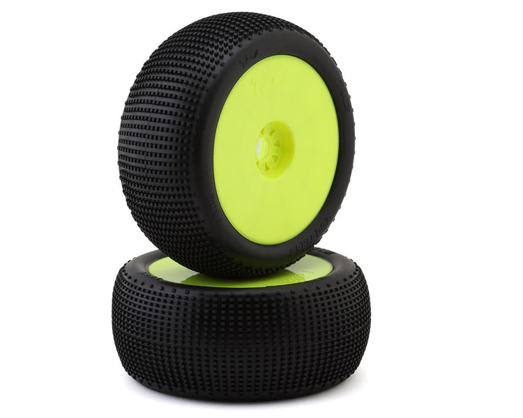 TZO Tires 402 1/8 Truggy Pre-Glued Tire Set (Yellow) (2) (Medium)