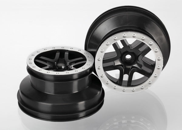 Traxxas Split-Spoke Black & Satin Chrome SCT Wheels (2)
