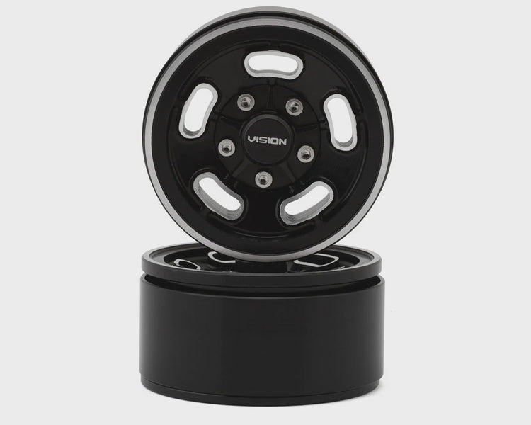 Shift RCs Vision 148 Shift 1.55" Beadlock Crawler Wheels (Silver) (2)