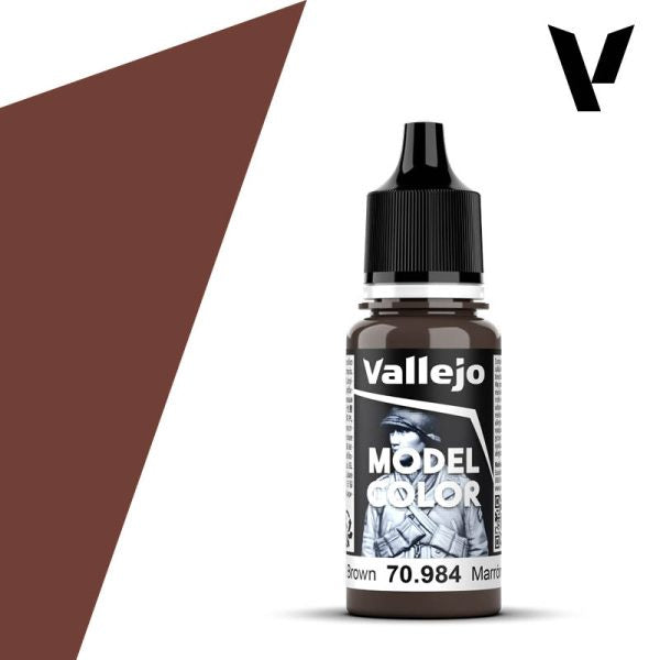 Vallejo 18ml Bottle Flat Brown Model Color 70984