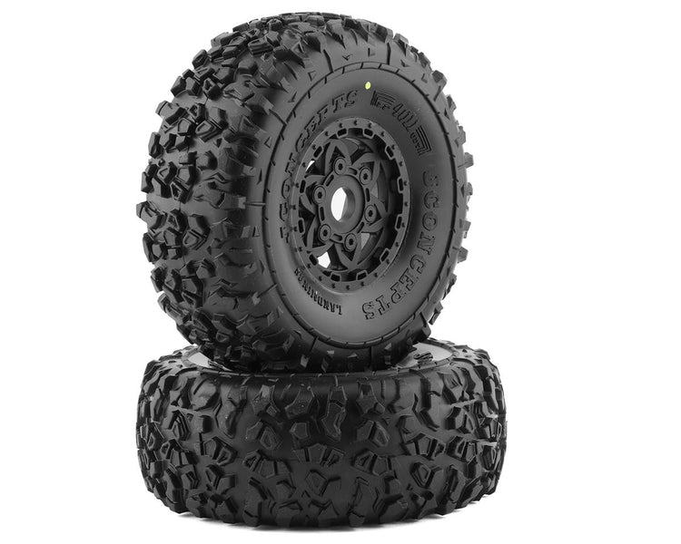 J Concepts Mojave 6S BLX Pre-Mounted Landmines Tires w/Tremor Wheels (Black) (2)