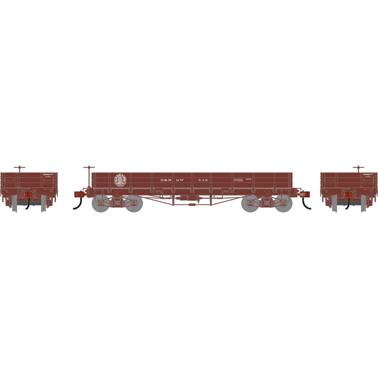 Athearn HO ATH 36' Low Side Gondola w/ Drop Gates, DRGW #842