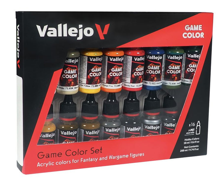 Vallejo 18ml Introduction Game Color Paint Set (16 Colors) 72299