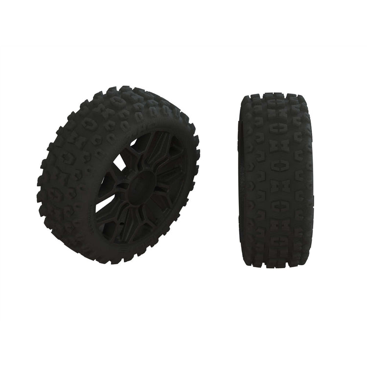 Arrma Ar550057 2Ho Tire Set Glued Black (2)