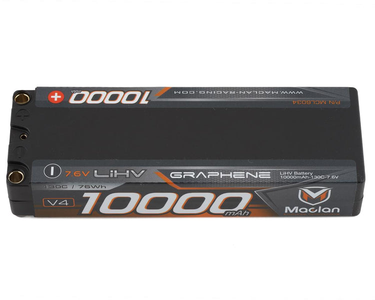 Maclan Racing HV Graphene V4 2S LiPo Battery w/5mm Bullets (7.6V/10,000mAh)