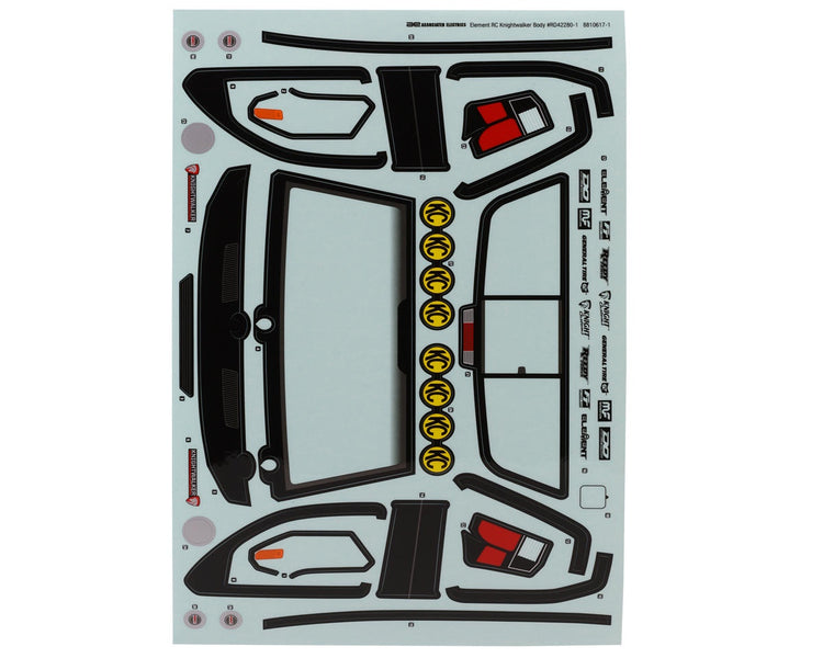 Team Associated Element RC Knightwalker Body Decal Sheets