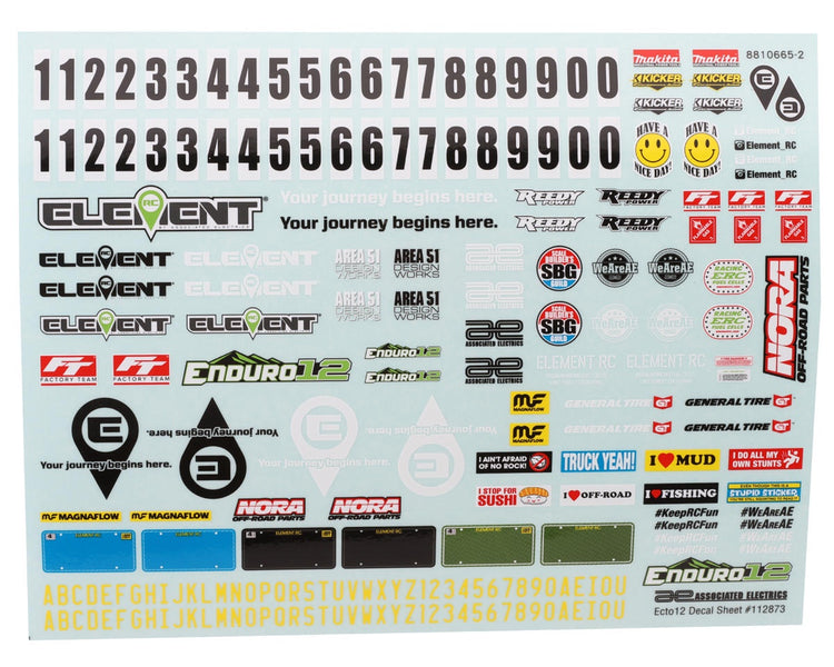 Team Associated Element RC Enduro12 Ecto Decal Sheet