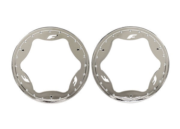 Traxxas 3.9" Chrome Funco Rear Beadlock Rings (2)