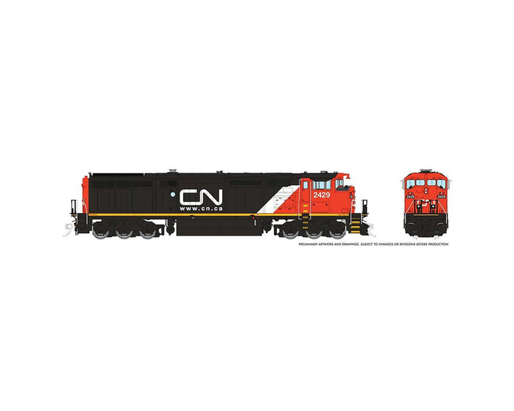 Rapido Trains HO Dash8-40CM Locomotive with DCC & Sound, CN #2429